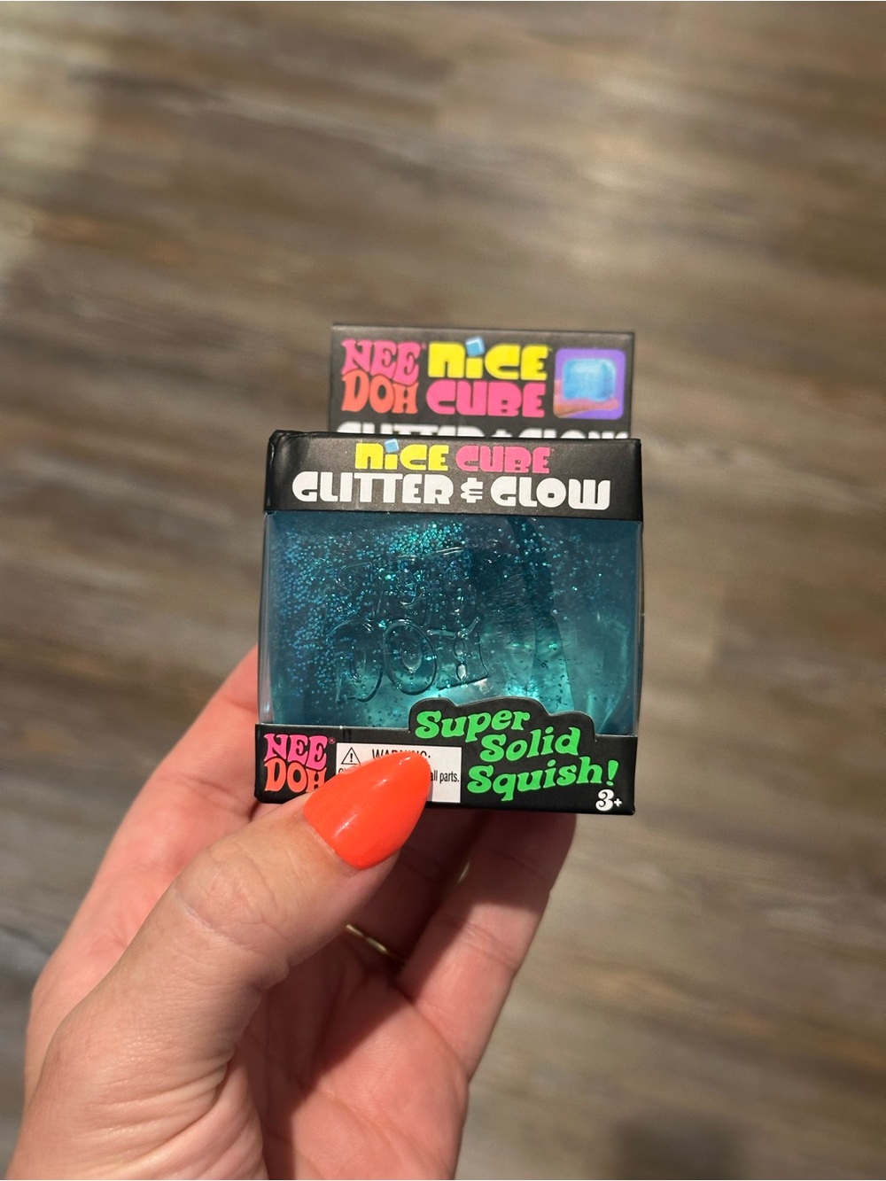 Needoh Nice Cube Glitter & Glow - Blue - NEW IN BOX